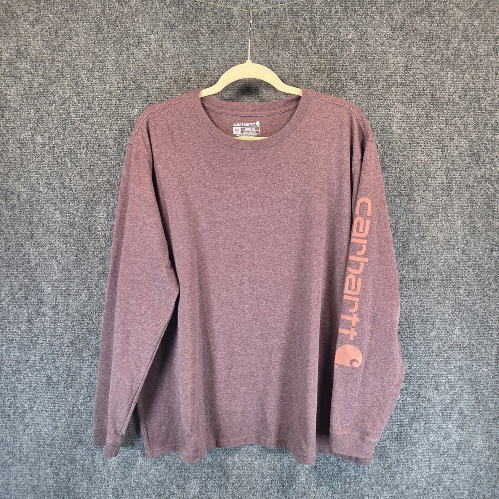 Carhartt Loose Fit Long Sleeve Graphic T-Shirt Women's XXL 20 Mauve Purple Logo